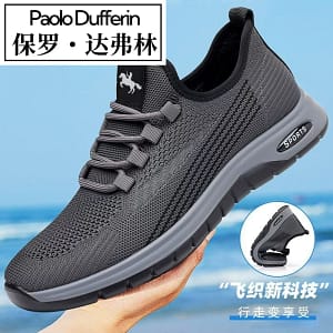 Paul Dufferin Men's Shoes Spring and Summer Soft Sole Casual Shoes Men's Middle-aged and Elderly Dad Breathable Mesh Sports Walking Shoes